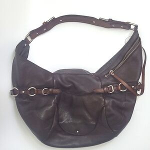Kenneth Cole Leather Hobo Style Shoulder Bag Purse